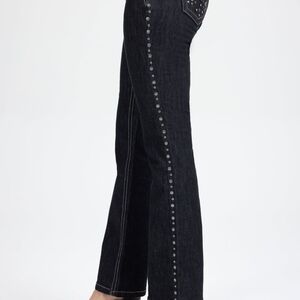 Miss Me Black Boot Cut Jeans with Silver Stud Trim